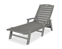Polywood Slate Grey Nautical Chaise with Arms