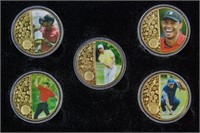 Tiger Woods 24K Gold-plated Coins 5pc w/ COA