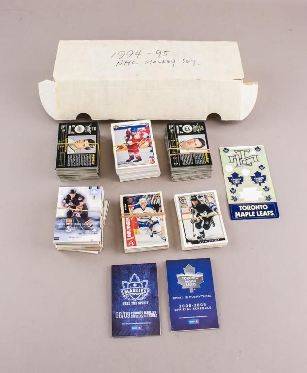 1994 - 95 NHL Card Set & 2 Maple Leafs Books w/Box