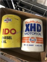 Irving, Gulflube motor oil quart oil cans