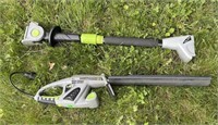 2 in 1 Earthwise electric 18” pole hedge trimmer