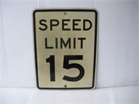 "Speed Limit 15" Aluminum Sign  18x24 inches