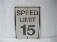 "Speed Limit 15" Metal Sign  18x24 inches