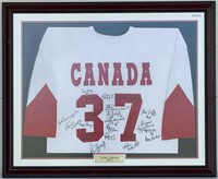1972 TEAM CANADA FRAMED AUTOGRAPHED JERSEY