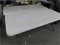 (2) HeavyDuty LIFETIME folding Tables NICE *dirty*