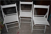 3 Wooden Folding Chairs