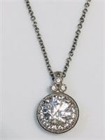 Sterling Silver 925 cleare stones  Pendant Chain