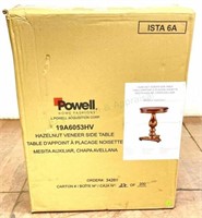Powell Hazelnut Veneer Pedestal Side Table