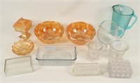 Group of Glassware w/ Carnival, Press Glass, Etc.