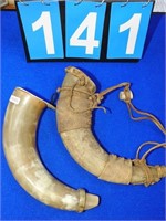 "2" Vintage Powder Horns W/ Lids