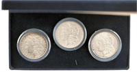 1885, 1886 & 1887 Morgan Silver Dollars. In