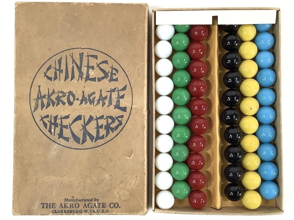 60 - Solid Color Agate Marbles, Chinese Checkers