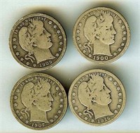 1900 1907 1909 1916 Quarter VG 4 Pc Lot