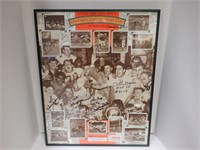 MULTI SIGNED CLEVELAND BROWNS FRAMED POSTER