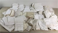 Lot of Vintage White Linen Napkins