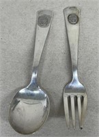 1934 STERLING silver spoon and fork