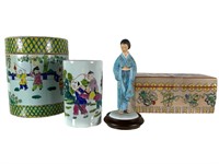 Asian Style Boxes and Figurine