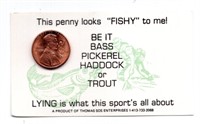 1990 US Fish Counterstamped Penny