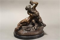 French Bronze Figure Group,