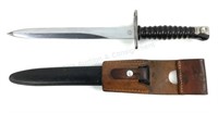 C. 1957 F + W Swiss Bayonet Knife W/ Sheath