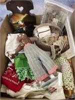 Box of Bandanas Cloth Doll Doilies Embroidery