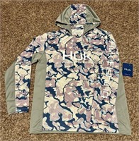 NEW HUK PERFORMANCE FISHING MENS CAMO HOODIE MED