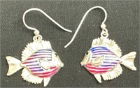 Kabana Sterling Silver Fish Pierced Earrings 8.8