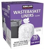 500-Pk Kirkland Signature 10 Gallons Wastebasket