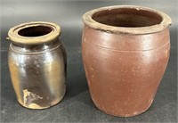 2 Antique Stoneware Crocks Both Have Chips