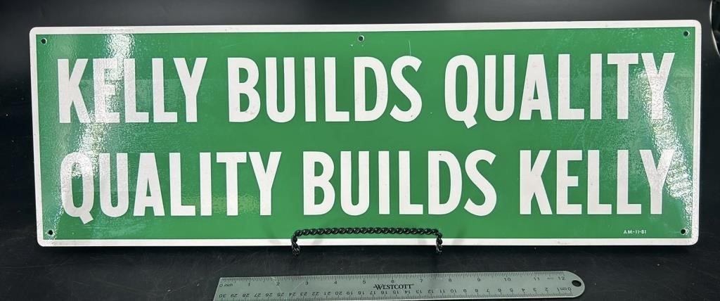 Antique Kelly Tires Double Sided Sign