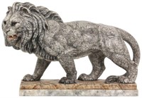 Excellent Carved Marble Lion Sculpture