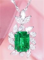 4.3ct Colombian Emerald 18Kt Gold Pendant