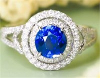 2.5ct Royal Blue Sapphire 18Kt Gold Ring