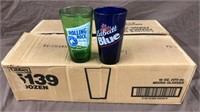 24 Rolling Rock, Labatt Blue beer glasses