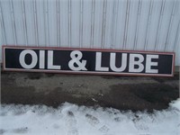 OIL & LUBE SST SIGN - 8" X 14 1/4" - SHOWS