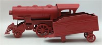 (OP) Train Engine & Car. Red Metal Painted.
