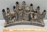 Brutalist Style Menorah Figural Candle Holder