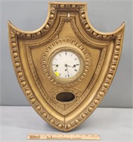 Shield Form Wall Clock Gilt Gesso Wood