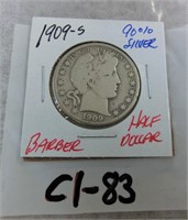 C1-83  1909 S Barber half dollar