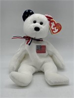 Vintage TY Beanie Baby America the Bear- White