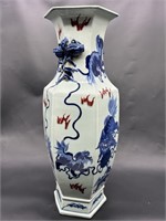 Vintage Japanese Floor Vase w/ Blue Dragon, 2/2