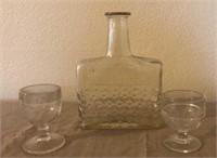 Tom Moore Ball glass jar and small wine goblets