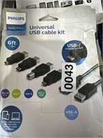 PHILIPS UNIVERSAL USB CABLE KIT RETAIL $20