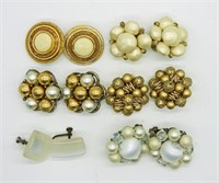 Vintage Clip On Earrings - Six Pair