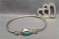Sterling silver bangle style bracelet with