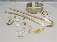 Large lot of scrap sterling silver items: