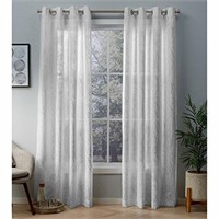 Sheer Linen Grommet Top Curtain Panel Pair 59"x84"