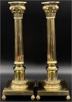 Pair of Large Quality Brass Candlesticks