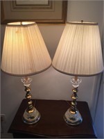 Pair of Galena 24% Lead Crystal Lamps