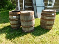 3 Wooden Barrels